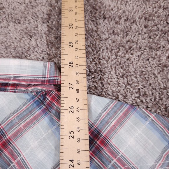 Projek Raw Western Snap Shirt Mens Size Large Long Sleeve Plaid Pockets - Picture 5 of 12